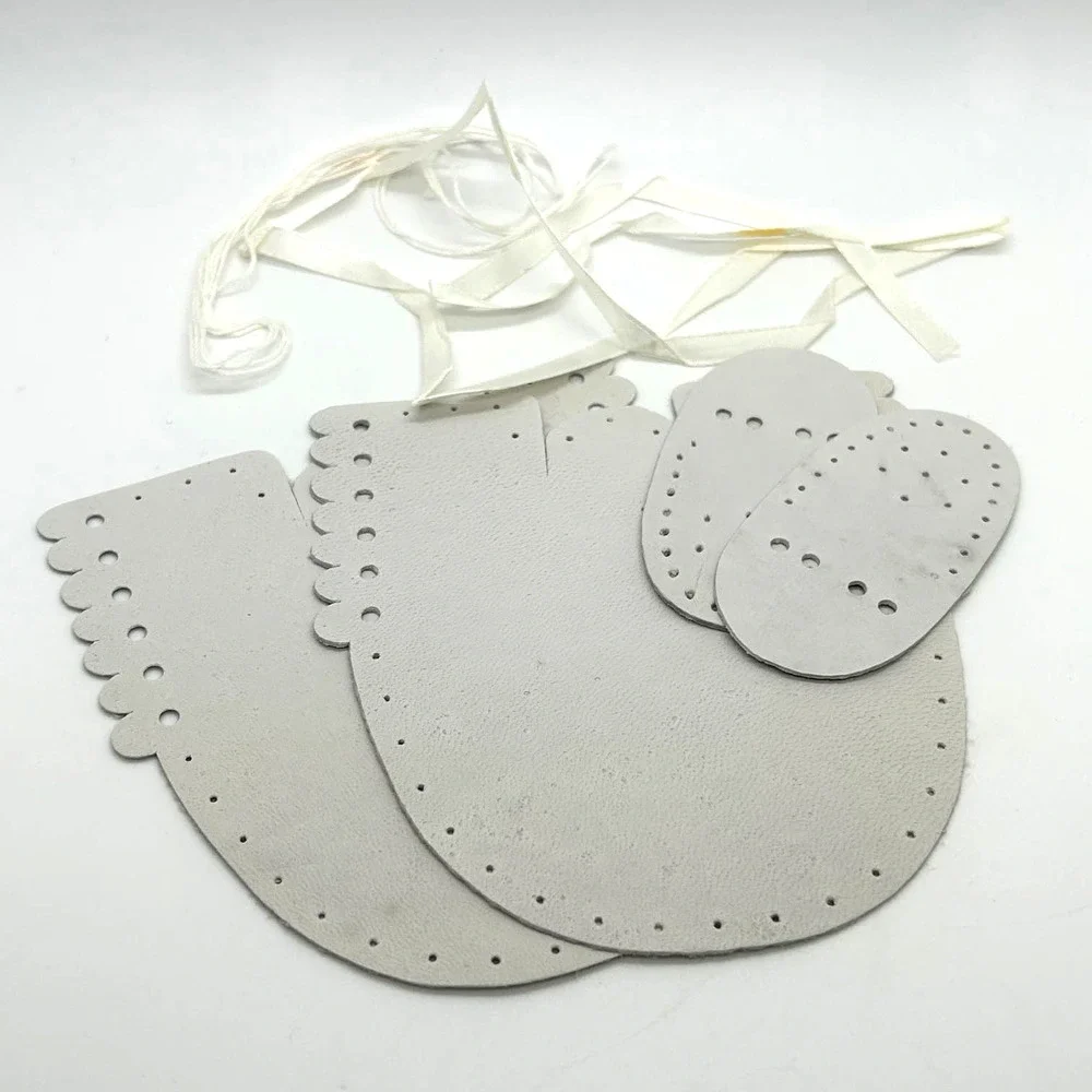 Vintage 1950's Baby-Mok‎ Precut White Leather Moccasin Kit  Infant Size Small